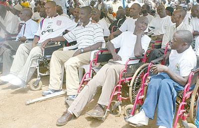 Some of the ex-combatants during one of their assemblies.File photo