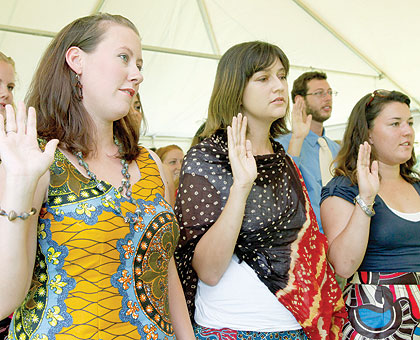 Peace Corps take an oath in Kigali. The New Times / File.