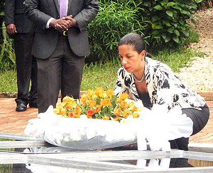 FLASHBACK: Susan Rice at Kigali Genocide Memorial Centre.  The New Times / File.