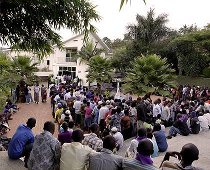 Mourners at Kigali Genocide Memorial Centre. The Sunday Times/ T. Kisambira.