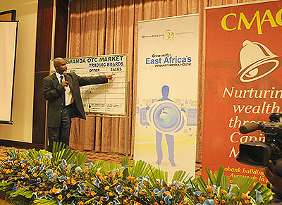 An official at the Rwanda stock exchange. The New Times / Net photo.