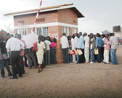 Job seekers submitting applications.The New Times/ File