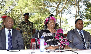 Malawian President Joyce Banda addresses a media conference in the capital Lilongwe. Net photo.