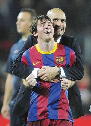 Guardiola was instrumental in Messi's rise to prominence as the best player in the world. Net photo.