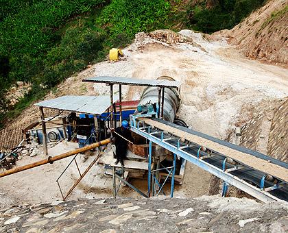 Mutobwe mining factory.Rwanda is more advanced than all her neighbors in the implementation of mining standards. The Sunday Times / T. Kisambira.