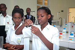 Students during a practical class. The New Times / File.