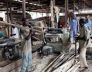 Youth in Gakinjiro Carpentry Centre. Regional lawmakers have been tasked to fight unemployment among the youth. The New Times / Timothy Kisambira.