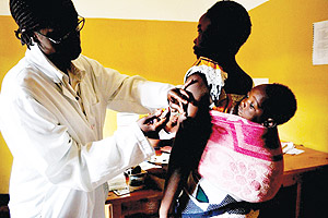 A woman taking an  injectable contraceptives, common in Rwanda. Net photo.