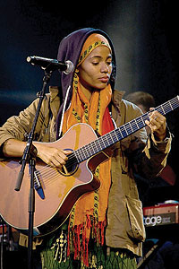 Nigerian singer-songwriter, Nneka performs at the festival.