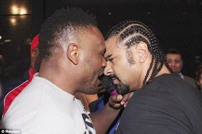 Shamed boxers Dereck Chisora and David Haye could be set to go head-to-head inside the ring. Net photo.