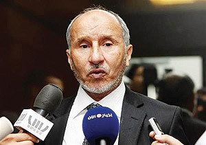 Libyan National Transitional Council Chairman Mustafa Abdel.