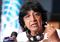 Navi Pillay, UN head of Human Rights. Net photo.