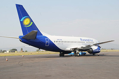 A RwandAir aircraft at Kigali International Airport. The New Times / File photo