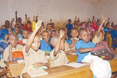 Pupils of Ecole Primaire Kacyiru during class hour. The New Times / File.