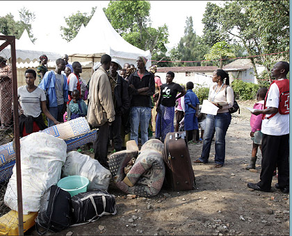 Some of the refugees from DRC at Nkamira Transit Camp. The New Times / Courtesy.