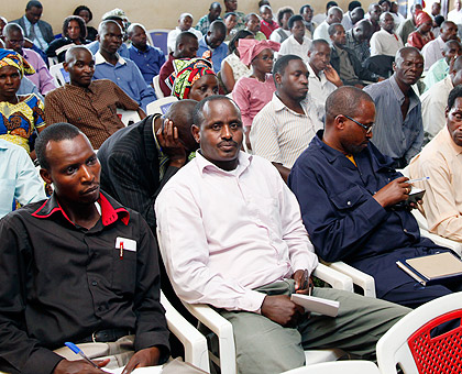 Rwandan teachers during a past meeting. The New Times / File.