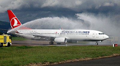 Turkish Airlines launched its flights to Kigali on Monday. The New Times / Timothy Kisambira.