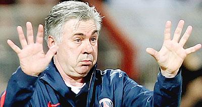 Ancelotti isn't expecting any favours on the decisive final day of the French Ligue 1 season. Net photo.