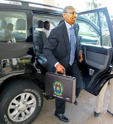 Finance Minister John Rwangombwa arrives at Parliament to present the budget last year. The New Times file photo