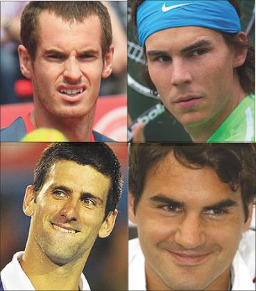 Andy Murray, Rafael Nadal, Novak , Novak Djokovic, Roger Federer.