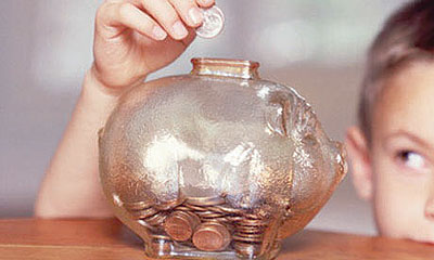 Piggy banks are used by kids to save money.  Net photo.