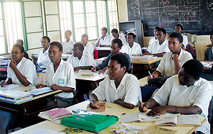 Secondary school students attentive in class. The New Times / File.