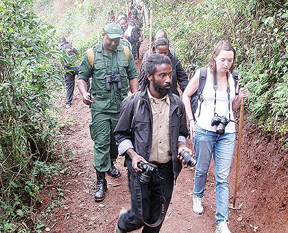 Tourists and guides in Nyungwe Forest National Park. The Sunday Times/File.