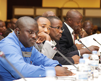 Some of the participants who attended the local leaders' meeting. The New Times / Timothy Kisambira.