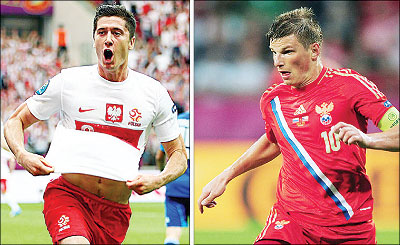 Striker Robert Lewandowski scored the opening goal of the tournament for co-hosts Poland. Net photo.