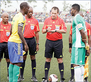 On February 29, both teams met in the first leg match played at Stade de Kigali in Nyamirambo, which ended 0-0. Amavubi dominated but couldnu2019t find the back of the net. The New Times/T. Kisambira.