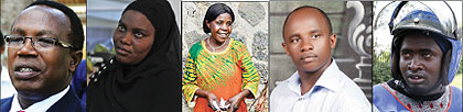 L-R:Martin Masabo, Faridah Uwamahoro,Josephine Mukankusi,Tom Gakumba,  Bosco Rukundo    