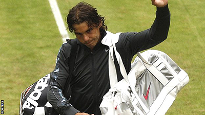 Rafael Nadal loses to Philipp Kohlschreiber in Halle. Net photo.