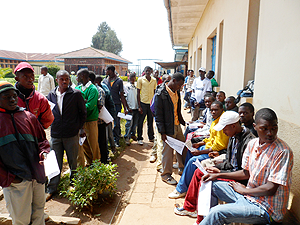 Long lines formed at Gicumbi District Hospital for circumcision. The New Times / Fred Ndoli.