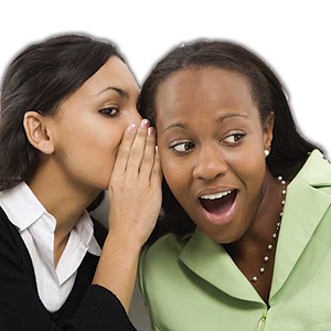 women gossiping about issues that should be private. Net photo.