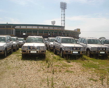 Government vehicles before they were auctioned. The New Times / File.