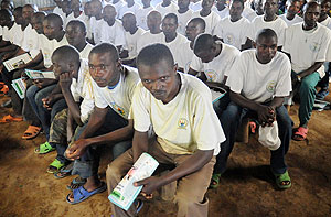 Ex- FDLR combatants in a rehabilitation camp at Mutobo. The New Times / File.