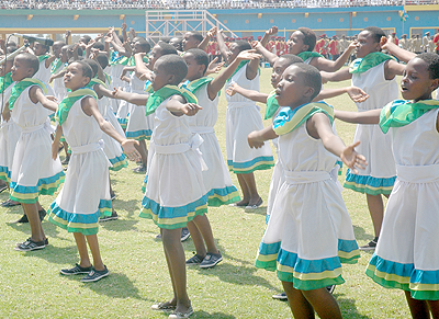 Children celebrating Liberation day in the past. The New Times File.