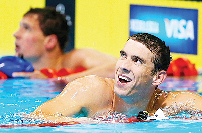 Phelps won eight gold medals at the Beijing Olympics four years ago. Net photo.