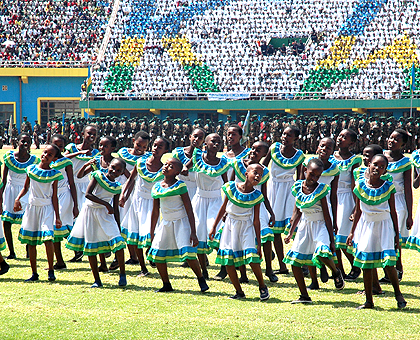 Children celebrate at a past National day at Amahoro stadium. Sunday Times / File.