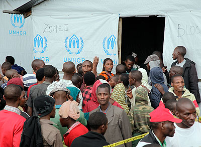 Congolese refugees at Nkamira Transit Centre. The New Times / File.