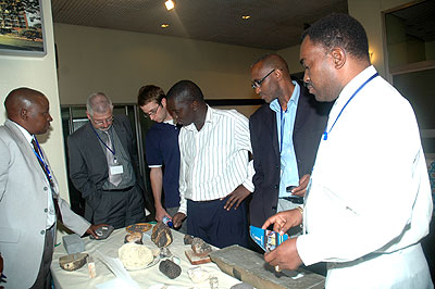 Participants viewing Rwandan minerals at a past conference. The New Times / File.