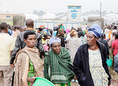 Congolese women in Nkamira Refugee camp.  The New Times/ File. 