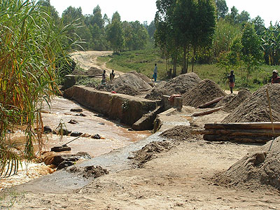 A sand harvesting area. Swamps are vital to the environment. The New Times / File.