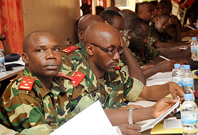 The army officers in the country to prepare the upcoming drills. The New Times / J Mbanda.