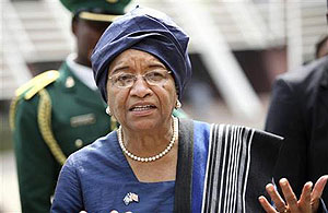 Liberias President Ellen Johnson Sirleaf.  Net photo.