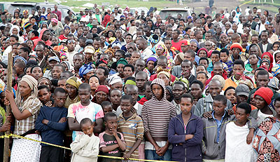 Some of the refugees who fled to Rwanda as a result of the ongoing conflict.  The New Times / File.