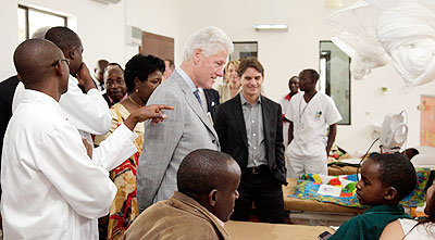 Former US President Bill Clinton tours Butaro Hospital last week. The New Times / File.