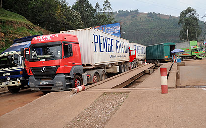 A weighbridge at Gatuna. The New Times / File.