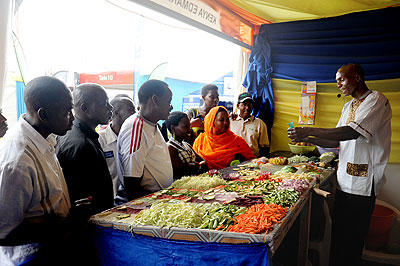 Exhibitors at the on going trade fair. New Times / File.