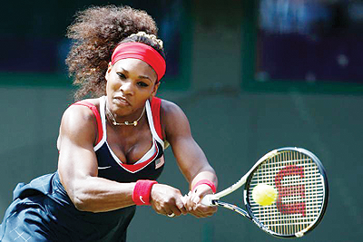 Serena Williams advanced to the third round with a straight-sets win over Urszula Radwanska. Net photo.